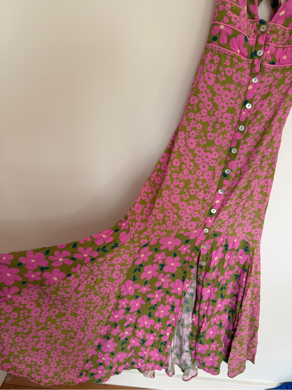 Free People Dewberry Floral Printed sweetheart maxi dress